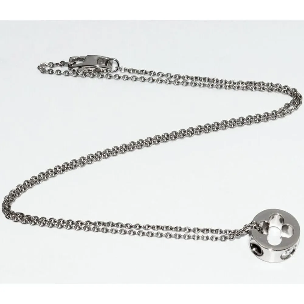 Louis Vuitton 18K White Gold Empreinte Pendant Necklace Q93231